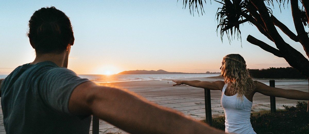 Sunrise yoga at the Heart of the Bay at Elements of Byron located in Byron Bay