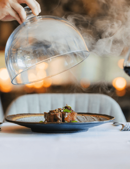 Smoked duck dish at Azure Bar and Grill
