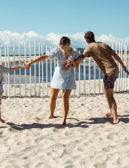 Family at beachfront at Elements of Byron