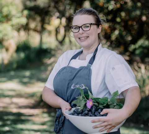 Foraging native Davidson Plum for Conferencing and Events Menu | Elements of Byron