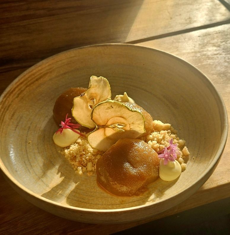 Warm Cider-Roasted Apples at Azure Bar and Grill